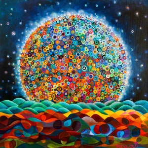 Moonrise Wooden Jigsaw Puzzles For Adults 360 Pieces by NautilusPuzzles® - Colorful Whimsy Puzzle, Best Gift For Mom, Art Jigsaw Puzzle