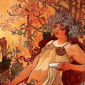 Wooden Jigsaw Puzzles For Adults - Autumn By Alphonse Mucha (122 Piece Wooden Jigsaw Puzzle) Made in the USA by Nautilus Puzzles