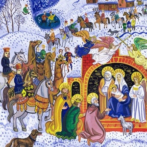 Christmas Wooden Jigsaw Puzzles For Adults - The Nativity (413 Pieces) Wooden Jigsaw Puzzle. Made in the USA by Nautilus Puzzles