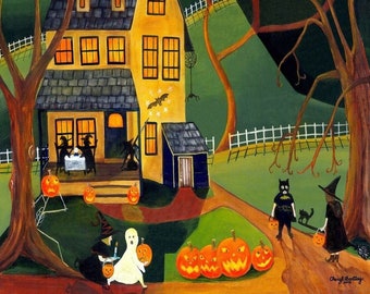 Wooden Jigsaw Puzzles For Adults - Halloween Trick or Treat - 363 Pieces Made in the USA by Nautilus Puzzles®  Haunted House Puzzle