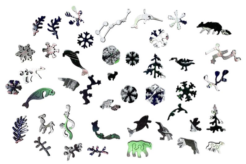 Wooden Jigsaw Puzzles For Adults - Alaskan Polar Bears - 351 Piece Wooden Jigsaw Puzzle Made in the USA by Nautilus Puzzles image 2