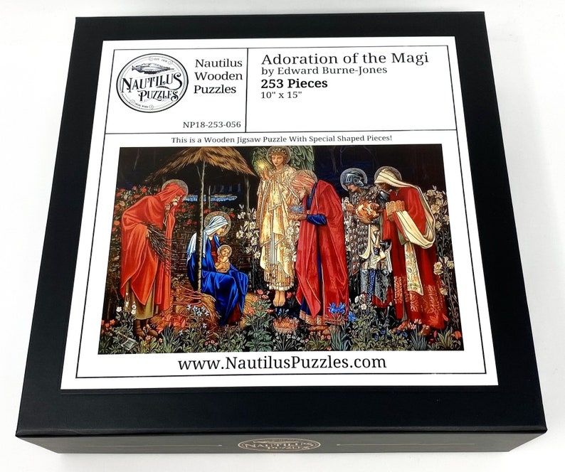 Nautilus Puzzles Noël en bois pour adultes L'Adoration des mages 253 pièces Puzzle en bois fabriqué aux États-Unis par Nautilus Puzzles image 7