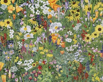 Wooden Jigsaw Puzzles for Adults - Wildflower Tapestry - 506 Pieces - Made in The USA by Nautilus Puzzles