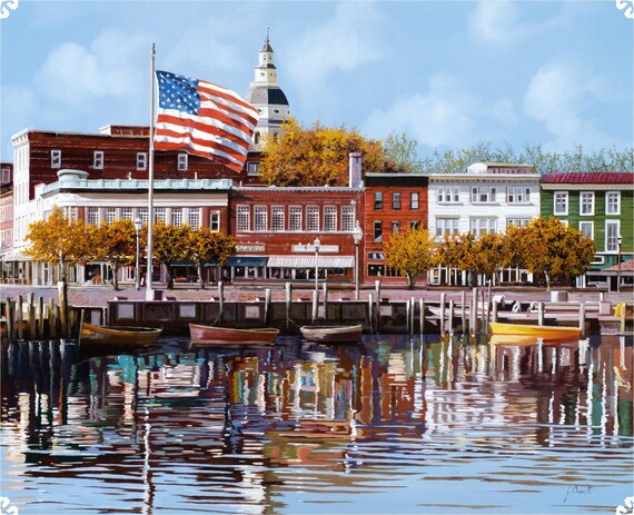 Annapolis USA Wooden Jigsaw Puzzles For Adults 600 Pieces by NautilusPuzzles® - Summer Gift, Patriotic Puzzle, American Flag Puzzle