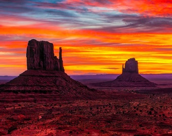 Landscape Puzzle For Adults 181 Pieces by NautilusPuzzles® - Fall Host Gift, Monument Valley Jigsaw Puzzle, Wooden Sunset Puzzle, Patriotic