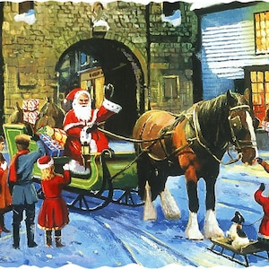 Christmas Wooden Jigsaw Puzzles For Adults - Santa In The Village (50 Piece Mini Wooden Jigsaw Puzzle) Made in the USA by Nautilus Puzzles