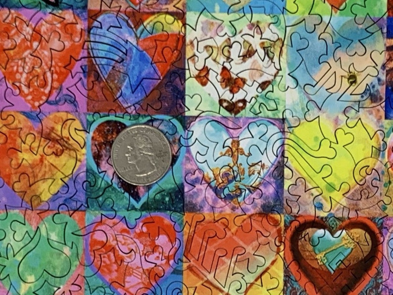 Wooden Jigsaw Puzzles For Adults 49 Hearts 243 Piece Wooden | Etsy