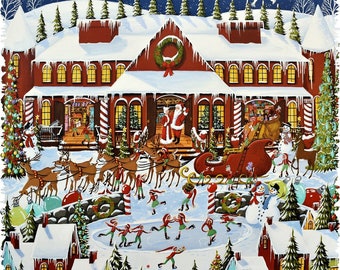 Christmas Wooden Jigsaw Puzzles For Adults - Santa's Workshop - 552 Piece Wooden Jigsaw Puzzle Made in the USA by Nautilus Puzzles
