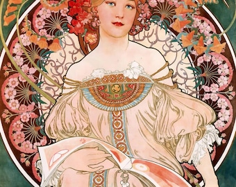 Wooden Jigsaw Puzzles for Adults - Reverie by Alphonse Mucha (179 Piece Wood Jigsaw Puzzle) Made in the USA by Nautilus Puzzles® Famous Art