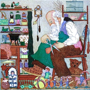 Wooden Jigsaw Puzzles For Adults - Santa Making Toys (51 Pieces) Mini Wooden Jigsaw Puzzle Made in the USA by Nautilus Puzzles