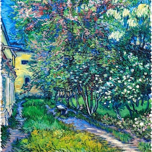 Wooden Jigsaw Puzzles for Adults The Garden of the Asylum at Saint-Remy by Vincent Van Gogh (549 Piece Wooden Jigsaw Puzzle) Made in the USA