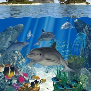 Dolphin Reef Wooden Jigsaw Puzzles For Adults 49 Piece by NautilusPuzzles® - Mini Nautical Puzzle, Ocean Puzzle, Gift For Him, Summer Puzzle