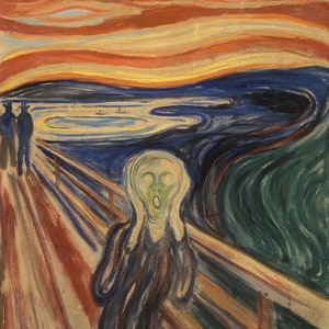 Wooden Jigsaw Puzzles for Adults - The Scream by Edvard Munch (50 Piece Mini Wooden Jigsaw Puzzle) Made in the USA by Nautilus Puzzles