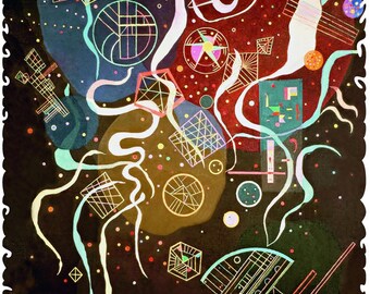 abstract puzzles online Wooden Jigsaw Puzzles For Adults - Movement 1 (279 Pieces) By Wassily Kandinsky, Wooden Jigsaw Puzzle Made in the USA by Nautilus Puzzles