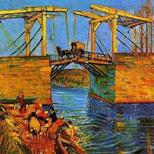 Wooden Jigsaw Puzzles For Adults - Langlois Bridge At Arles By Vincent Van Gogh (50 Pieces) Mini Wooden Jigsaw Puzzle Made in the USA