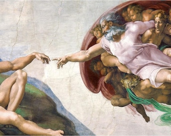 Wooden Jigsaw Puzzles For Adults - Michelangelo's Creation by Michelangelo (61 Piece Mini Puzzle) Made in the USA by Nautilus Puzzles®
