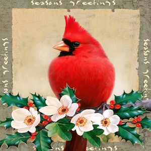 Christmas Wooden Jigsaw Puzzles for Adults - Cardinal Greetings (50 Piece Mini Wooden Jigsaw Puzzle) Made in the USA by Nautilus Puzzles