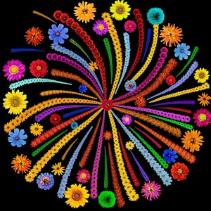 Wooden Jigsaw Puzzles For Adults - Flower Fireworks (50 Piece Mini Wooden Jigsaw Puzzle) Made in the USA by Nautilus Puzzles