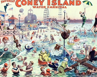 The Great Coney Island Wooden Jigsaw Puzzles For Adults 500 Pieces by NautilusPuzzles® - Summer Style Puzzle, Unique Shaped Puzzle, Gift