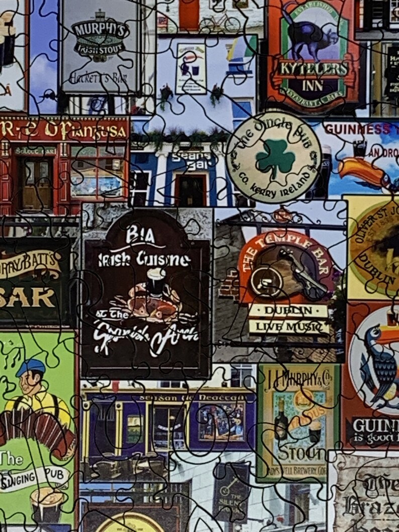 Wooden Jigsaw Puzzles for Adults Irish Pubs 201 Piece Etsy