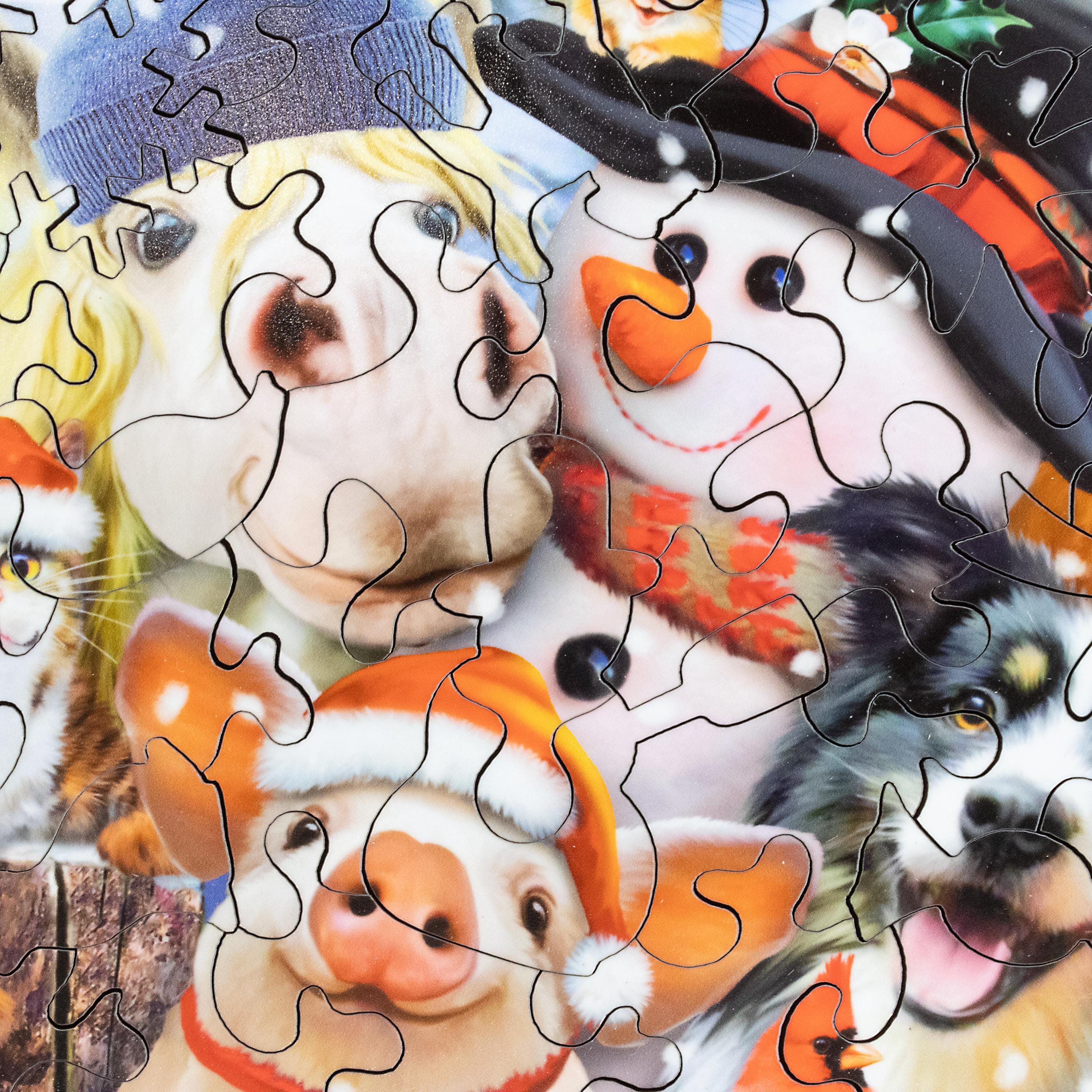 その他 Dreamer DESIGNS Festive Barnyard Wooden Jigsaw Puzzles for Adults - Barnyard Christmas (50 Piece