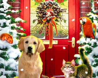 Mini Christmas Puzzles For Adults, Wooden Dog Jigsaw Puzzle, Unique Gifts for Him, Irregular Puzzle Piece, Gifts for Mom - 51 Piece