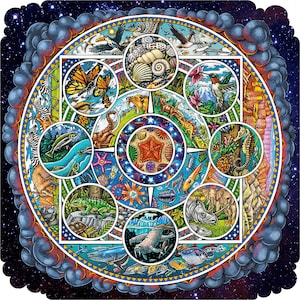 Laser Cut Wooden Jigsaw Puzzles For Adults 503 Pieces by NautilusPuzzles® - Mosaic Puzzle, Abstract Puzzle, Difficult Puzzles For Adults