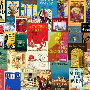 Small Bookish Jigsaw Puzzle, Wooden Jigsaw Puzzle, 50 Pieces Mini Puzzle For Adults, Great Novels, Book Lover Gift, Made in the USA