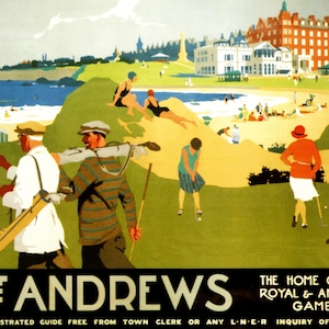Wooden Jigsaw Puzzles For Adults | Golfing At St. Andrews | 556 Piece Wooden Jigsaw Puzzle | Made in USA | Nautilus Puzzles | Gifts for Men