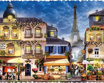Memories of Paris - Wooden Jigsaw Puzzle For Adults, 500 Pieces, Made in the USA by Nautilus Puzzles® Romantic Anniversary Gift For Her