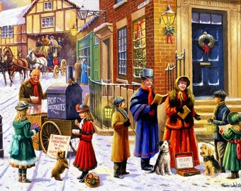 Christmas Wooden Jigsaw Puzzles for Adults - Victorian Carolers (242 Piece Wooden Jigsaw Puzzle) Made in the USA by Nautilus Puzzles®