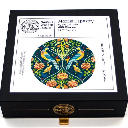 Wooden Jigsaw Puzzles For Adults - Morris Tapestry (400 Pieces) Wooden Jigsaw Puzzle for Adults Made in the USA by shops Nautilus Puzzles