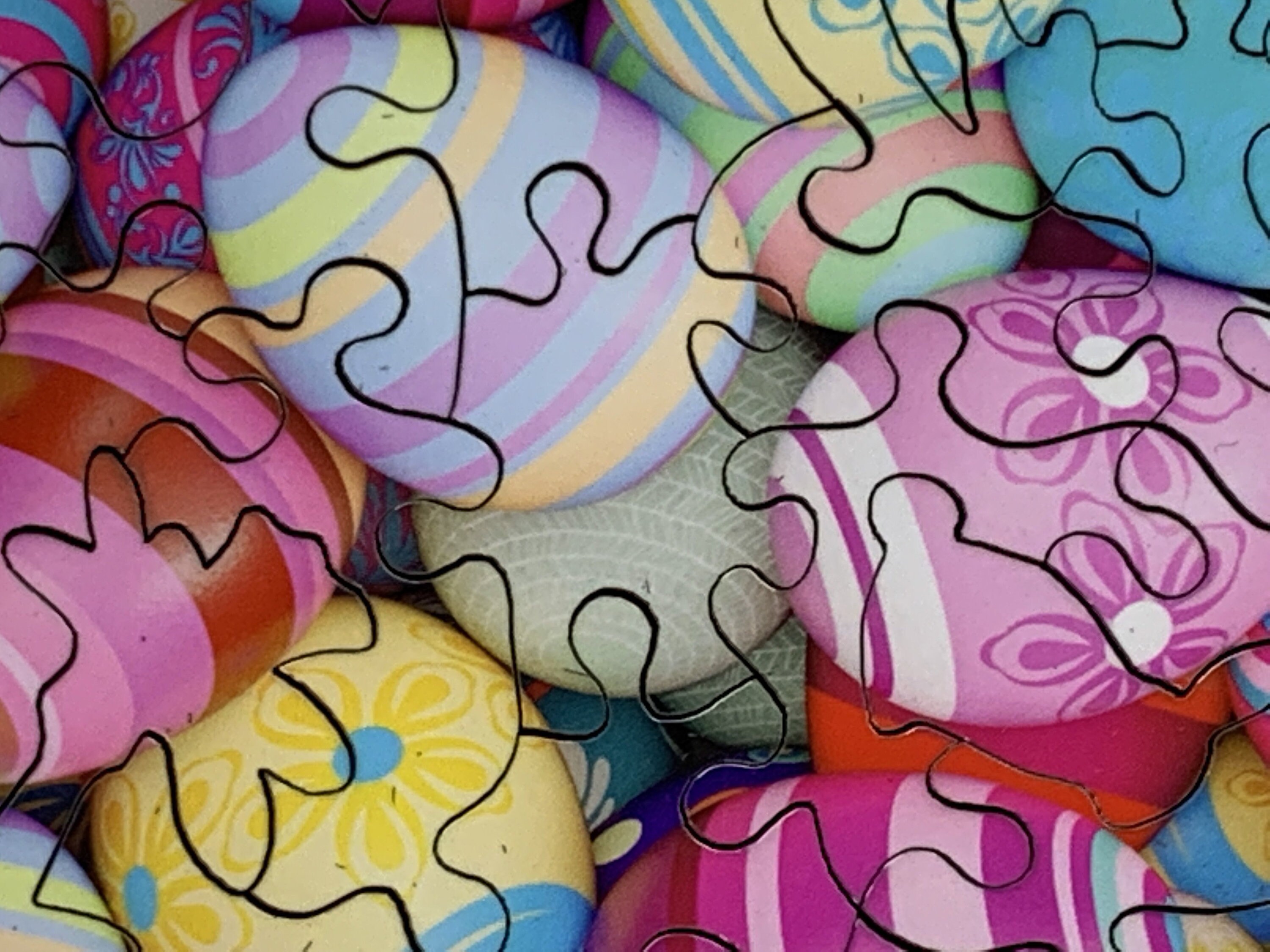 Wooden Jigsaw Puzzles For Adults Easter Eggs 60 Piece Mini Etsy