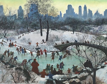 Skating In Central Park Wooden Jigsaw Puzzles For Adults 249 Pieces by NautilusPuzzles® - 4th of July Gift,Patriotic Puzzle,Independence Day