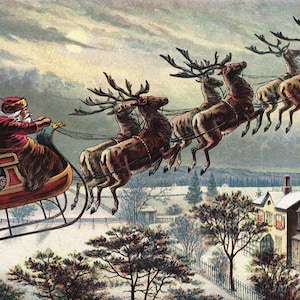 Christmas Puzzle for Adults, Holiday Gifts For Her, Wooden Jigsaw Puzzles, Gifts For Mom, Santa And Reindeer Whimsy Puzzle -374 Pieces