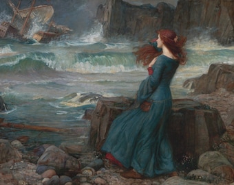 Wooden Jigsaw Puzzles For Adults - Miranda (The Tempest) by John William Waterhouse - 510 Piece puzzle Made in the USA by Nautilus Puzzles