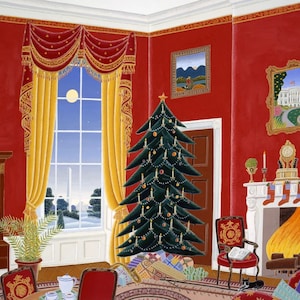 Christmas Wooden Jigsaw Puzzles For Adults Christmas at the White House, the Red Room (559 Piece Puzzle) Made in the USA by Nautilus Puzzles