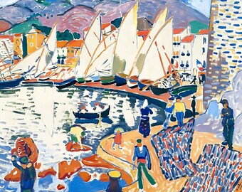 Wooden Jigsaw Puzzles For Adults - The Drying Sails - 425 Pieces - By Andre Derain Made in the USA by Nautilus Puzzles®