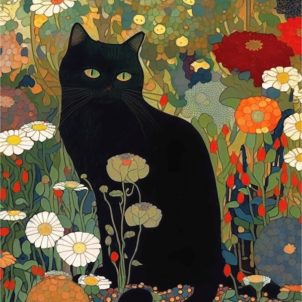 Wooden Jigsaw Puzzles For Adults - Gustav in the Garden - 477 Piece Wooden Cat Puzzle Made in the USA by Nautilus Puzzles® Gift For Cat Mom