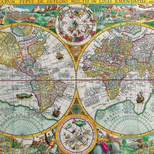 Houten puzzel voor volwassenen 555 stukjes van NautilusPuzzles® - Wereldkaart 1594 puzzel, opa cadeau, antieke houten puzzels, beste cadeau vader