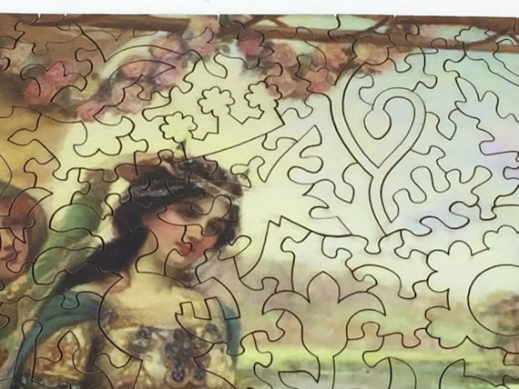 Mini Wooden Jigsaw Puzzle 51 Unique Wooden Pieces Made in USA by Nautilus Puzzles Fishing Lures