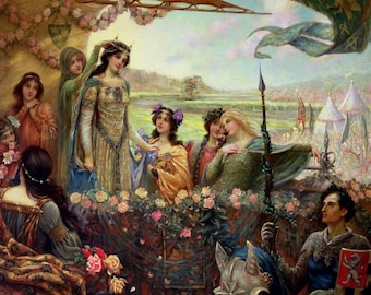 Wooden Jigsaw Puzzles For Adults - Lancelot And Guinevere By Herbert James Draper (437 Piece Puzzle) Made in the USA by Nautilus Puzzles®