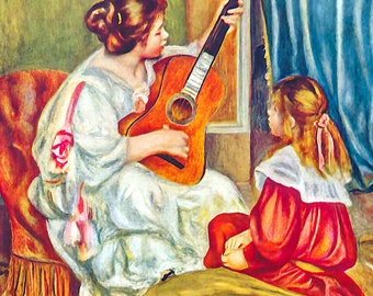 Wooden Jigsaw Puzzles For Adults - Woman with a Guitar, 1897 by Pierre-Auguste Renoir (349 Piece Wooden Jigsaw Puzzle) Made in the USA