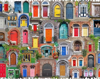 Rompecabezas de Puertas de Irlanda para adultos, 501 piezas con formas únicas de Nautilus Puzzles® - Rompecabezas de madera difícil, regalo del Día de San Patricio