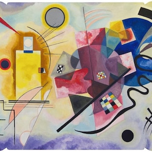 Wooden Jigsaw Puzzles For Adults - Yellow-Red-Blue, 1925 (Detail) by Kandinsky (266 Piece Wooden Puzzle) Made in the USA by Nautilus Puzzles