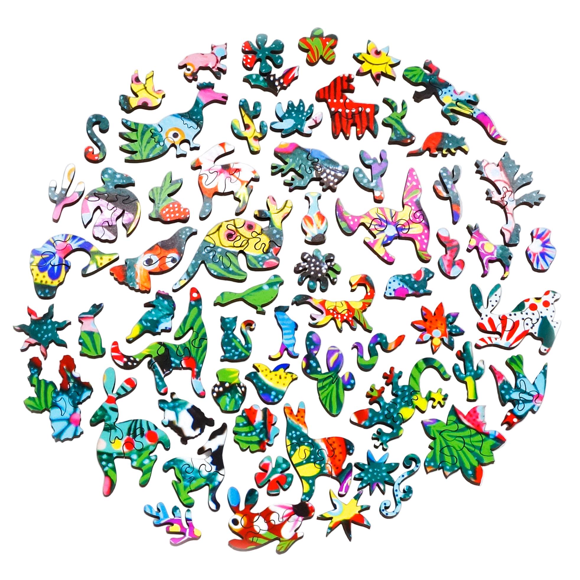 Wooden Jigsaw Puzzles for Adults - Mexican Folk Art (450 Piece