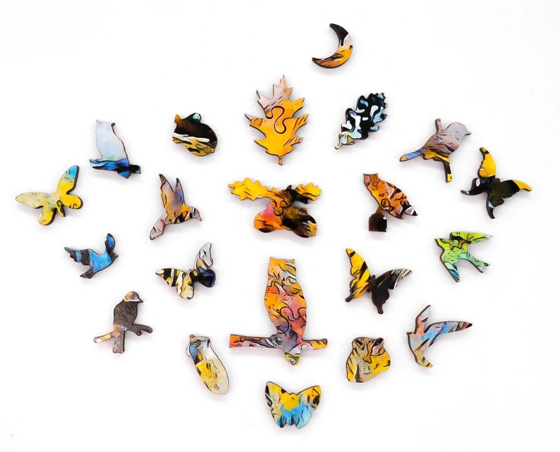 Wooden Jigsaw Puzzles for Adults Whooo Goes There 141 Piece Etsy