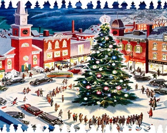 Wooden Jigsaw Puzzles Adults, Mini Christmas Tree Puzzle With Unique Shaped Pieces, Holiday Gift, Stocking Stuffer, Gifts For Mom -63 Pieces