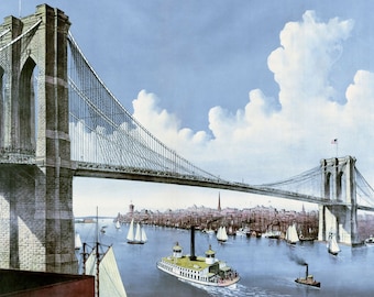 Brooklyn Bridge Wooden Puzzles For Adults 49 Pieces by NautilusPuzzles® - Small USA Puzzle, 4th of July Gift, Patriotic Jigsaw Puzzles