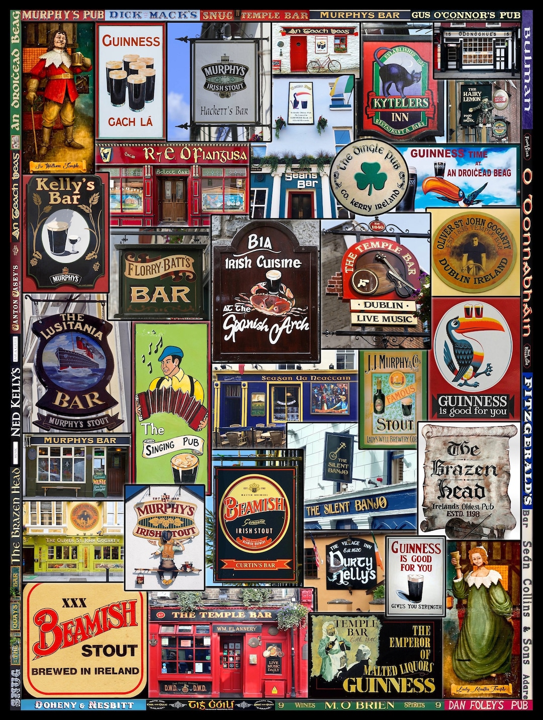 Wooden Jigsaw Puzzles for Adults Irish Pubs 201 Piece Wooden Jigsaw